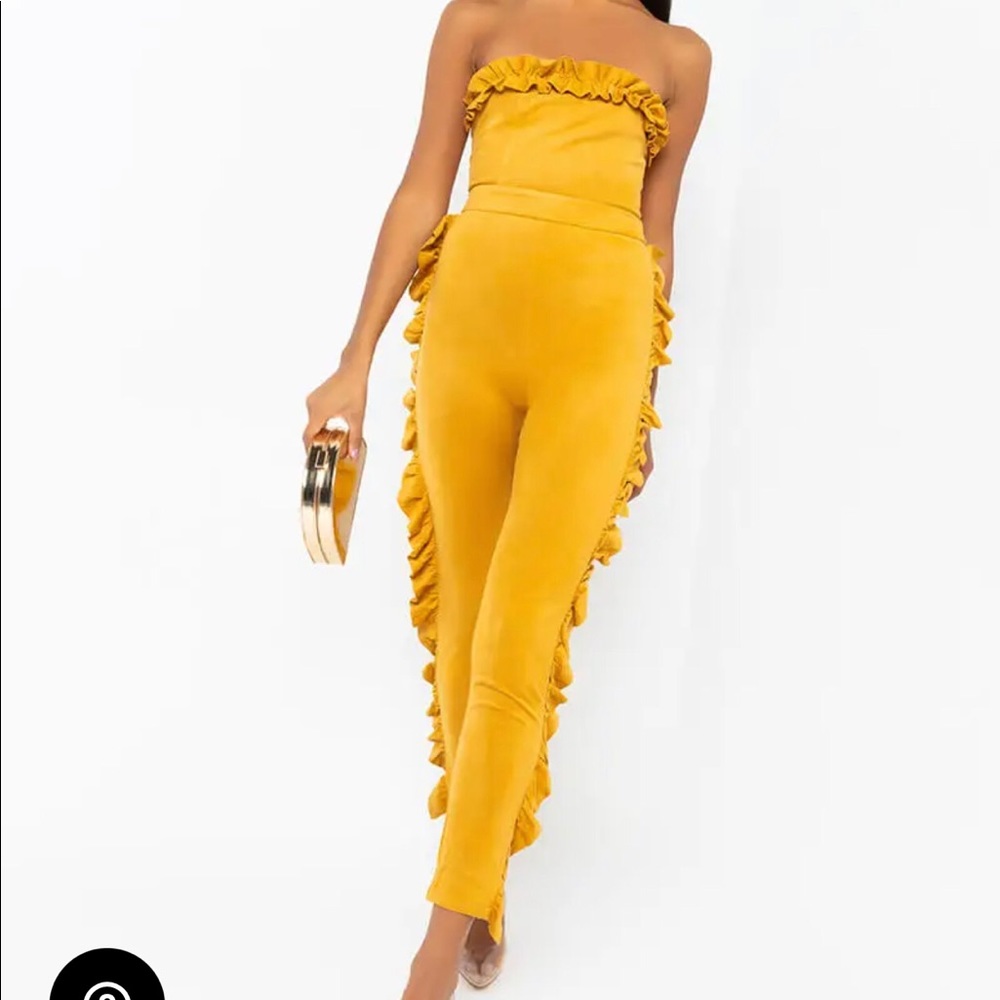 Akira Ruffle Your Feathers Tube Jumpsuit